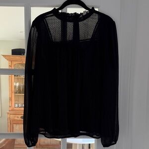 Chic Black Sheer Women's Blouse